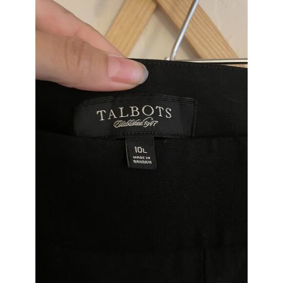 Talbots Pants Women's 10 Long Black Classic Wool Blend Side Zipper - Picture 3 of 12